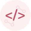 Icone em rosa de tags HTML